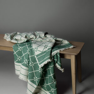 Cotton blanket Alma antique green